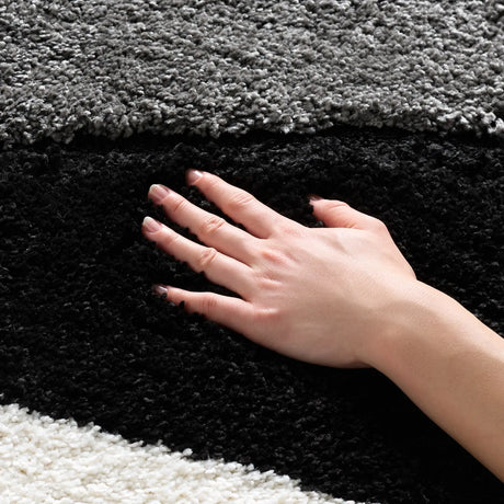 Safavieh Florida Shag 4'-0" x 6'-0" Rug in Grey / Black