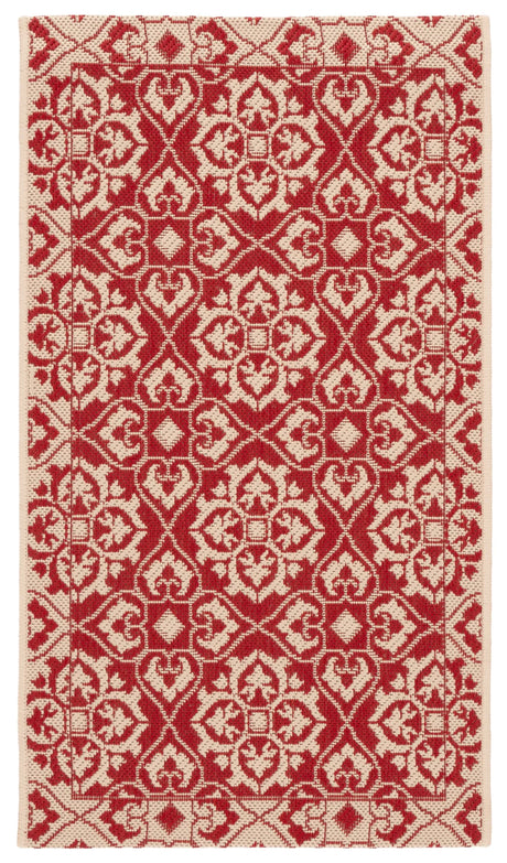 Safavieh Courtyard 2'-0" x 3'-7" Rug in Red / Creme