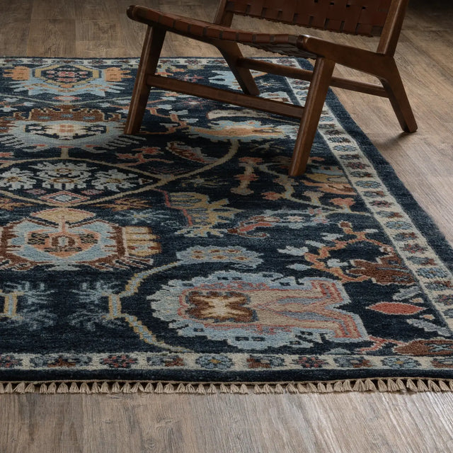 Oriental Weavers Sphinx MAJORCA MAJ02 Blue Floral Rugs - angle/detail