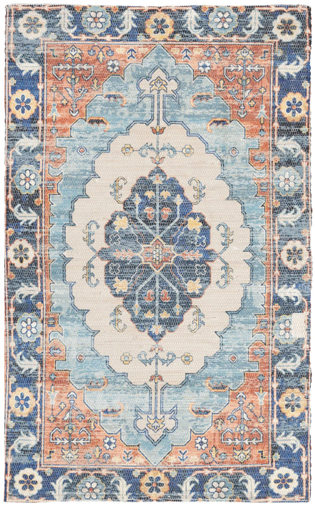 Safavieh Saffron 3'-0" x 5'-0" Rug in Blue / Coral