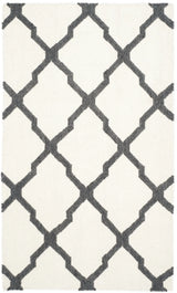 Safavieh Dhurries 3'-0" x 5'-0" Rug in Ivory / Charcoal