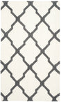 Safavieh Dhurries 3'-0" x 5'-0" Rug in Ivory / Charcoal