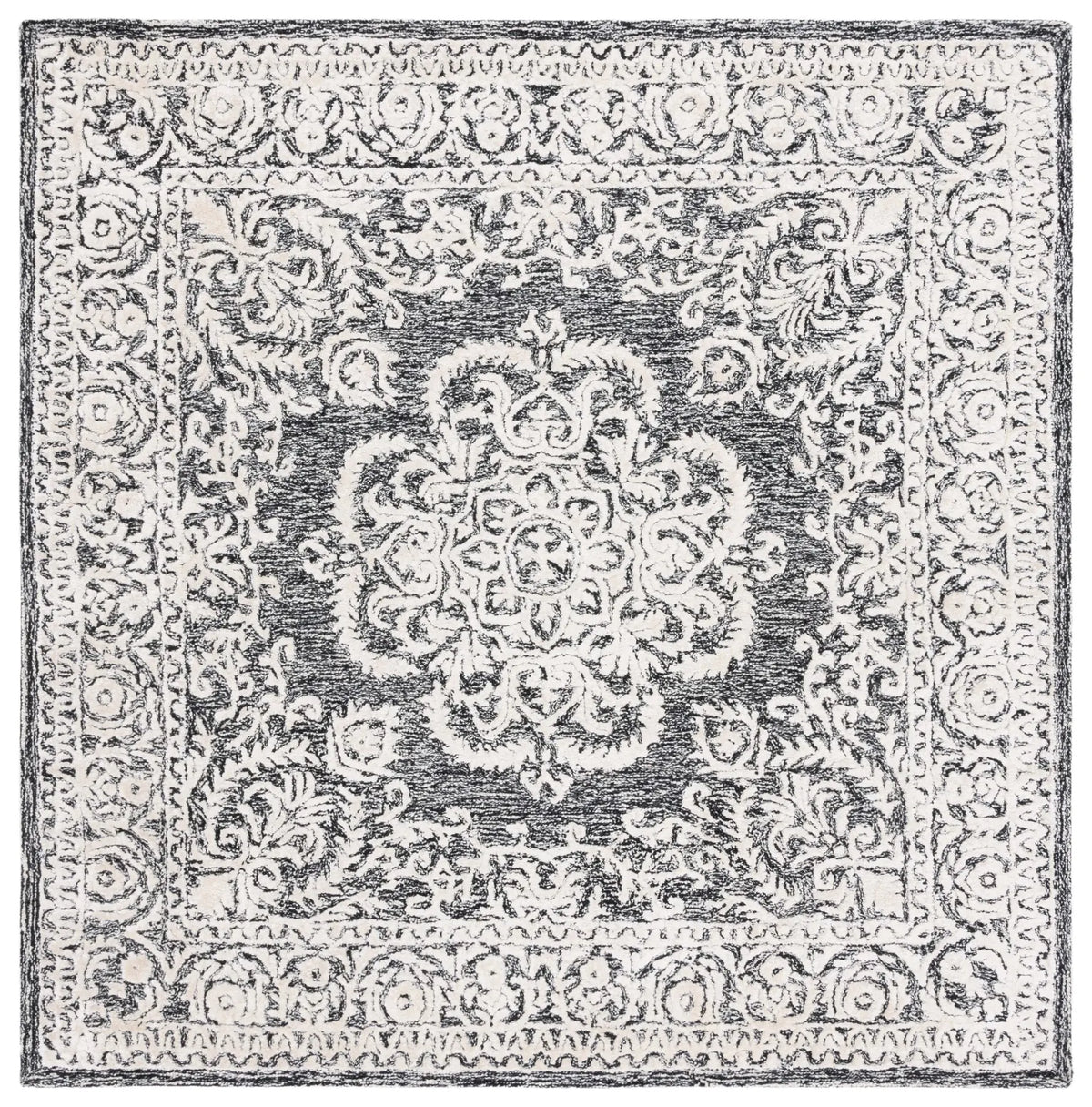 Safavieh Precious 6'-0" x 6'-0" Rug in Black / Ivory