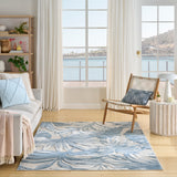 Nourison Aloha ALH43 Machine Made Ivory, Blue Rug