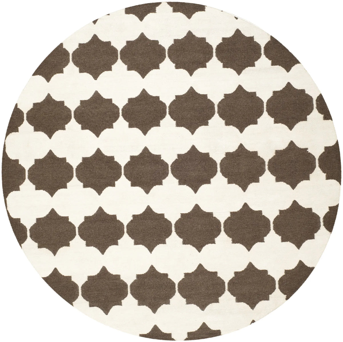 Safavieh Dhurries 7'-0" x 7'-0" Rug in Brown / Ivory