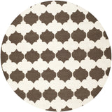Safavieh Dhurries 7'-0" x 7'-0" Rug in Brown / Ivory
