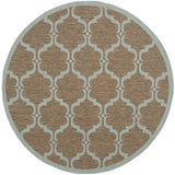 Safavieh Courtyard 5'-3" x 5'-3" Rug in Brown / Aqua