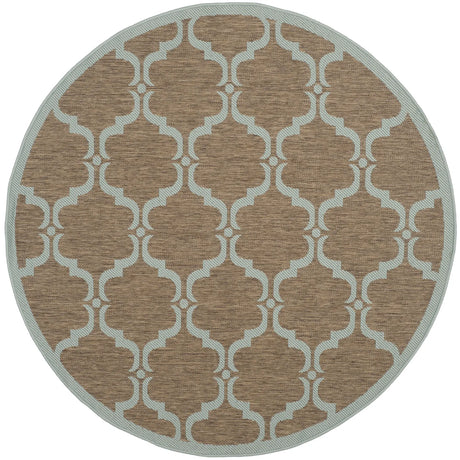 Safavieh Courtyard 5'-3" x 5'-3" Rug in Brown / Aqua