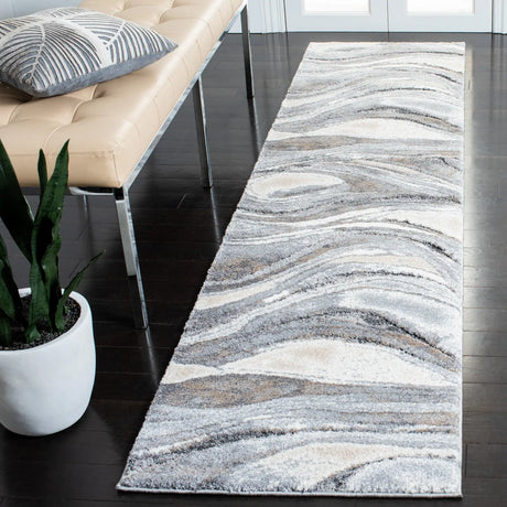 Safavieh Cyrus Shag 2'-2" x 11'-0" Rug in Grey / Beige