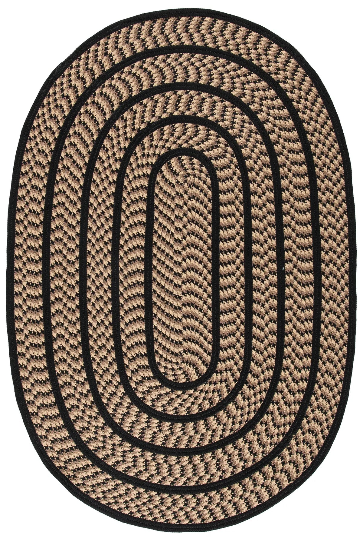 Safavieh Braided 3'-0" x 5'-0" Rug in Beige / Black