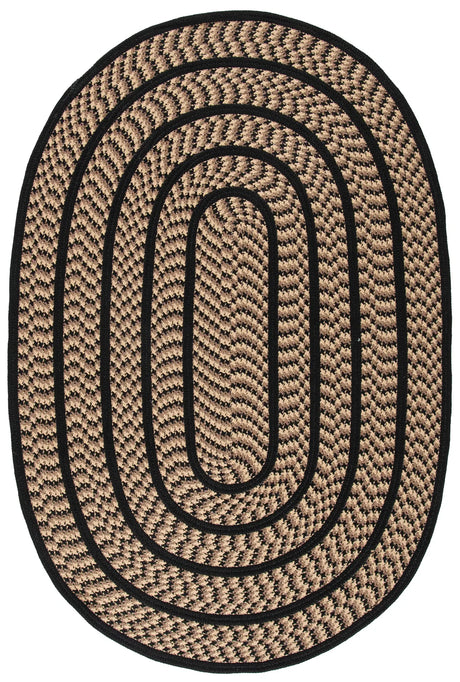 Safavieh Braided 3'-0" x 5'-0" Rug in Beige / Black