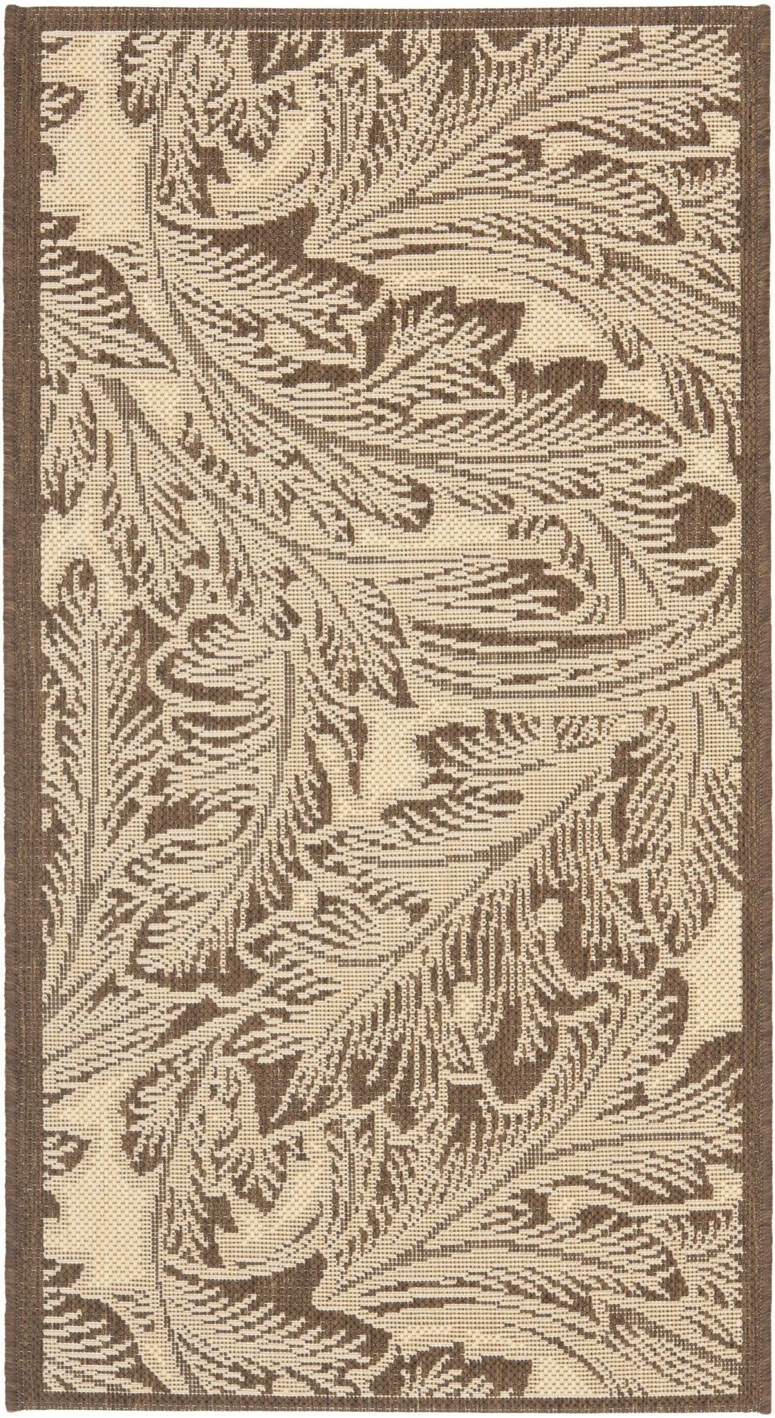 Safavieh Courtyard 2'-0" x 3'-7" Rug in Natural / Chocolate