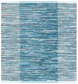 Safavieh Rag Rug 6'-0" x 6'-0" Rug in Light Blue / Grey