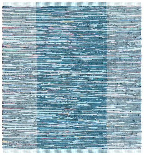 Safavieh Rag Rug 6'-0" x 6'-0" Rug in Light Blue / Grey