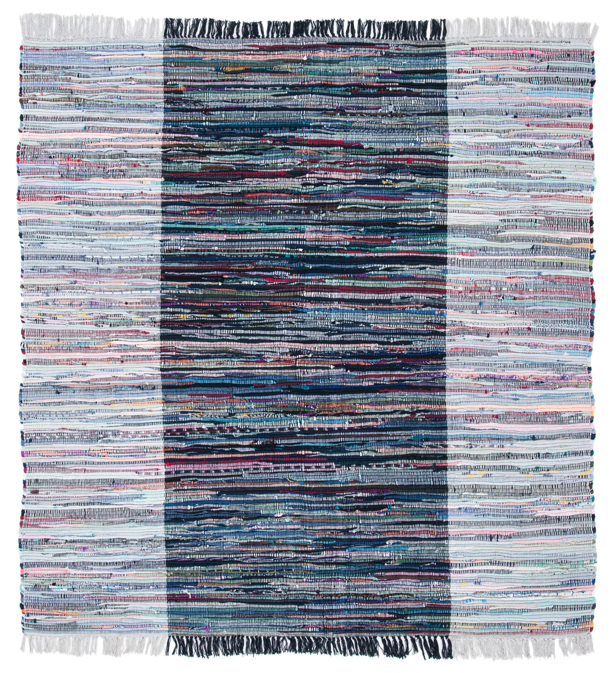 Safavieh Rag Rug 6'-0" x 6'-0" Rug in Grey / Black