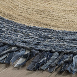 Safavieh Cape Cod 5'-0" x 5'-0" Rug in Ivory / Denim