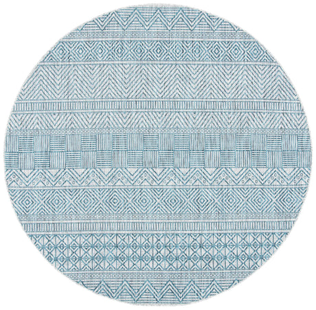 Safavieh Courtyard 6'-7" x 6'-7" Rug in Grey / Teal