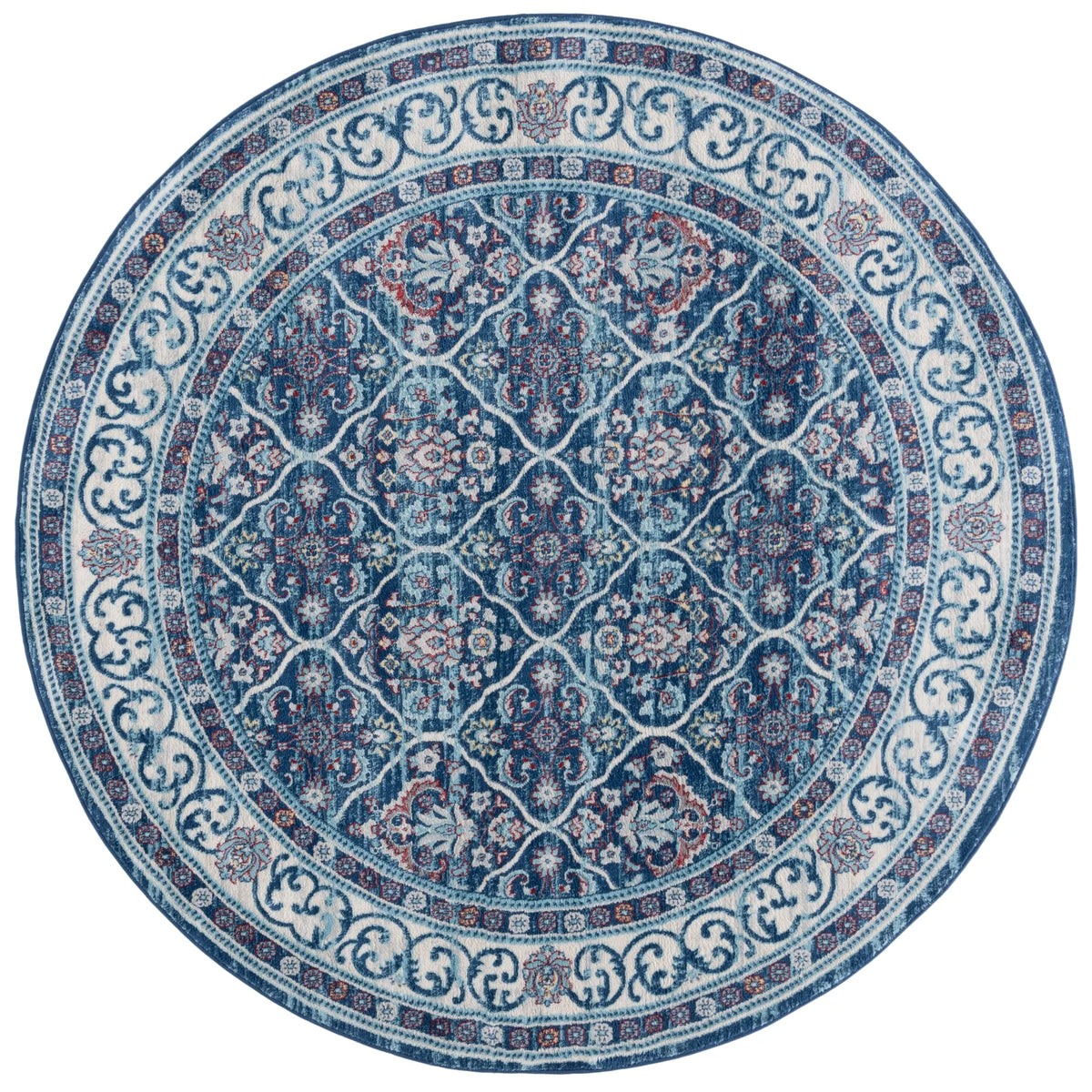 Safavieh Brentwood 6'-7" x 6'-7" Rug in Navy / Red