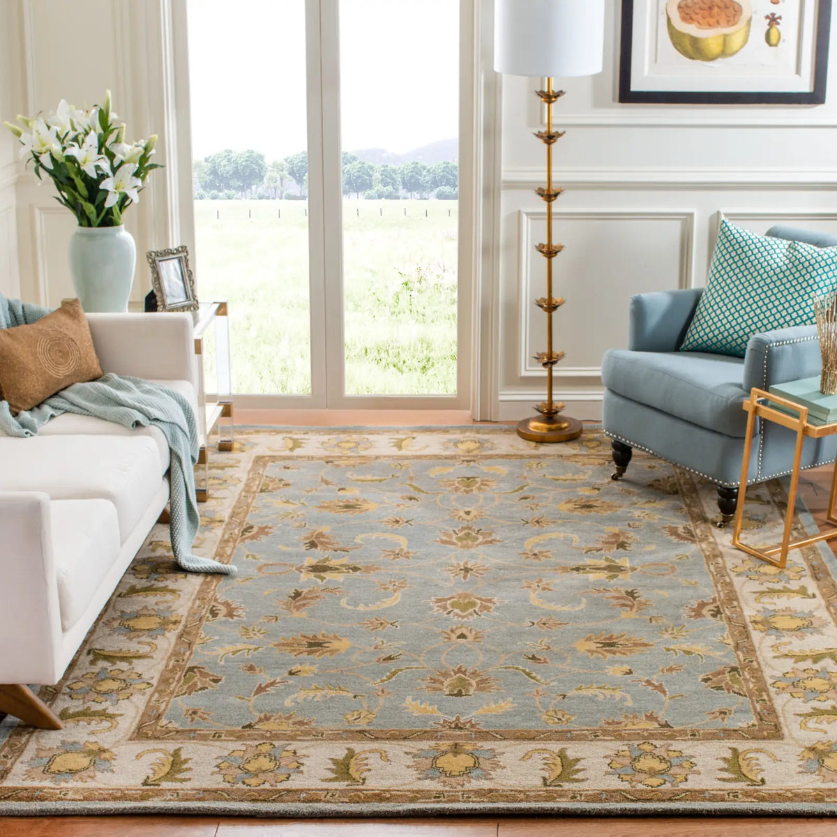 Safavieh Heritage 9'-6" x 13'-6" Rug in Light Blue / Beige