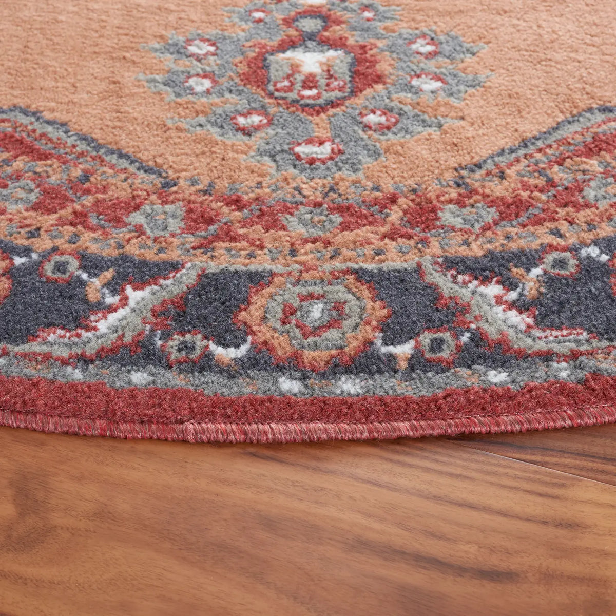 Safavieh Pyramid 6'-7" x 6'-7" Rug in Rust / Ivory Grey