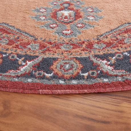 Safavieh Pyramid 6'-7" x 6'-7" Rug in Rust / Ivory Grey