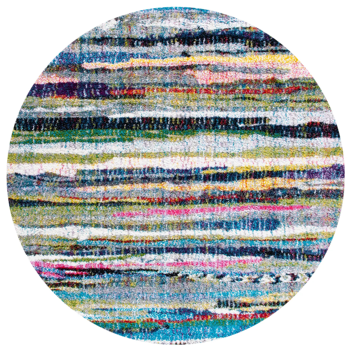 Safavieh Fiesta Shag 6'-7" x 6'-7" Rug in Multi