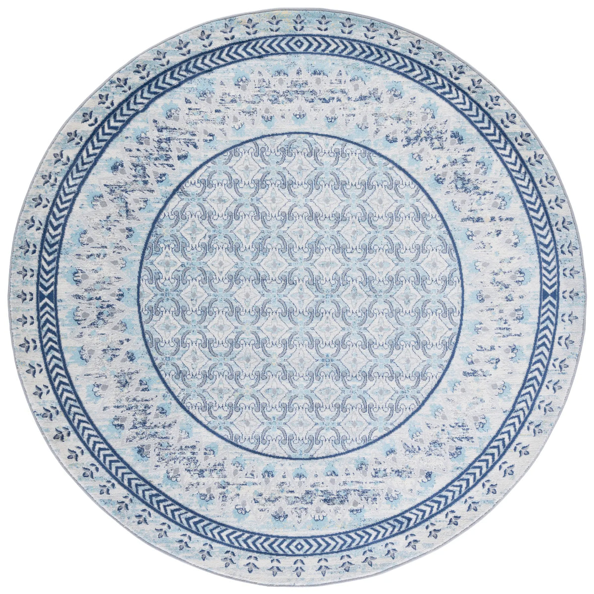 Safavieh Brentwood 6'-7" x 6'-7" Rug in Ivory / Aqua