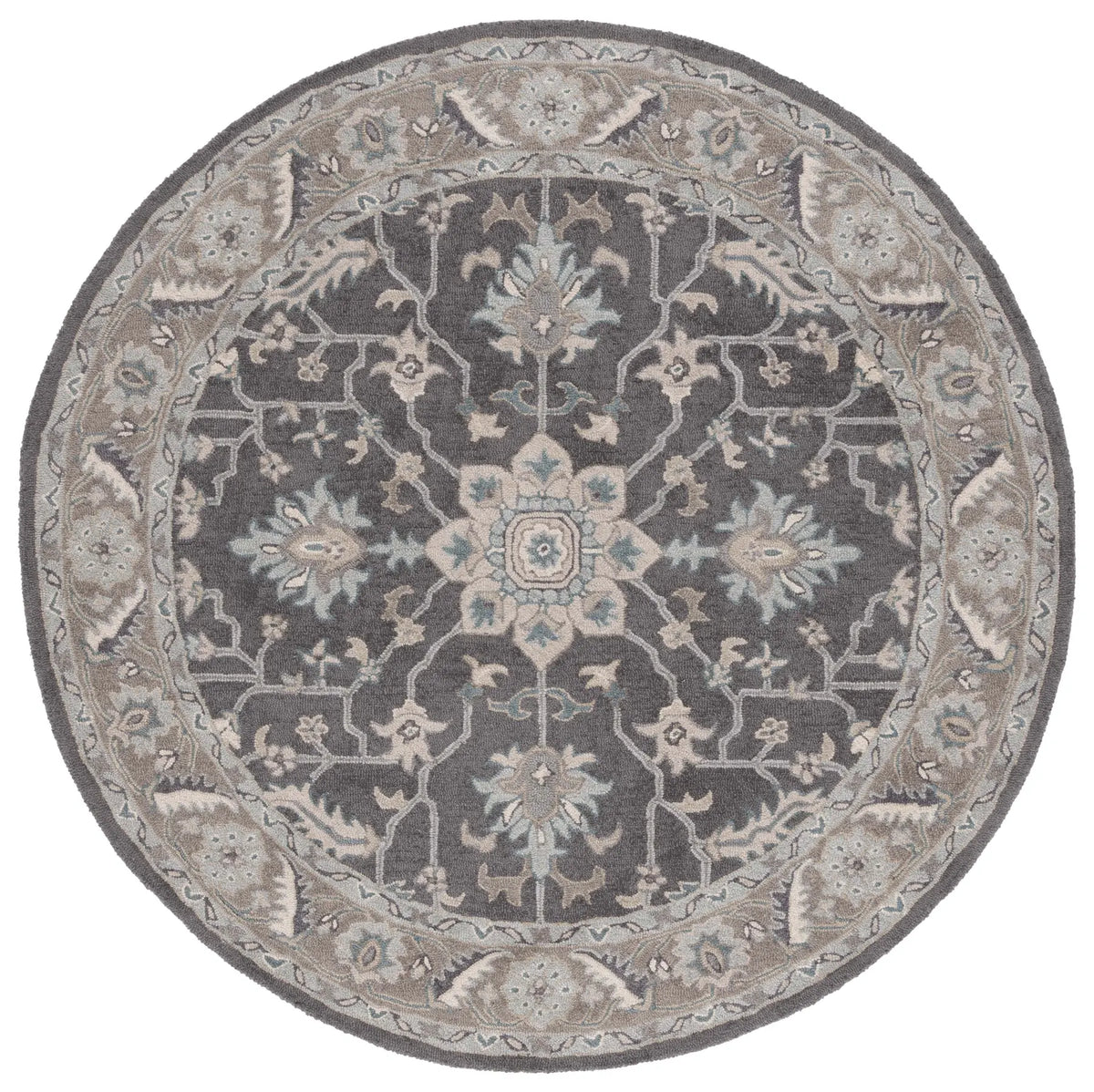 Safavieh Blossom 6'-0" x 6'-0" Rug in Dark Grey / Light Brown