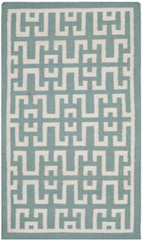 Safavieh Dhurries 3'-0" x 5'-0" Rug in Seafoam / Ivory