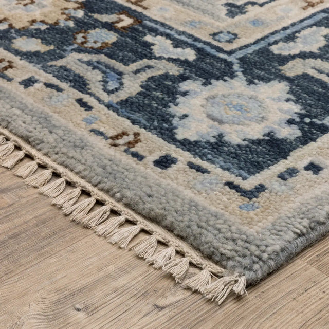 Oriental Weavers Sphinx MAJORCA MAJ05 Grey Floral Rugs - corner detail
