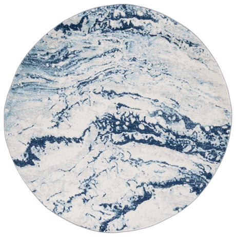 Safavieh Tulum 6'-7" x 6'-7" Rug in Ivory / Blue