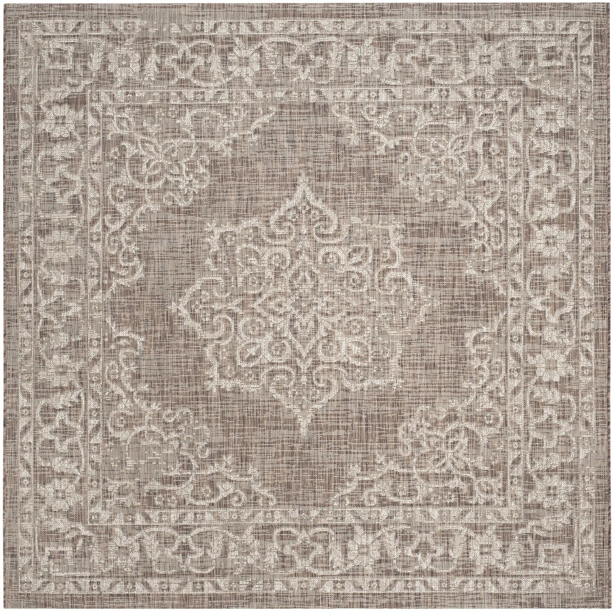 Safavieh Courtyard 6'-7" x 6'-7" Rug in Brown / Beige
