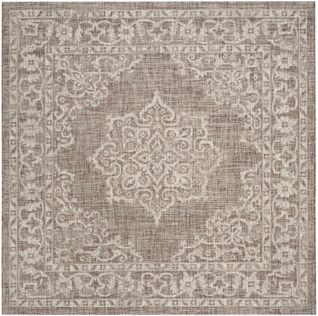 Safavieh Courtyard 6'-7" x 6'-7" Rug in Brown / Beige