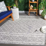 Safavieh Courtyard 4'-0" x 5'-7" Rug in Light Grey / Dark Grey