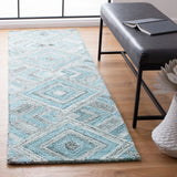 Safavieh Abstract 2'-3" x 8'-0" Rug in Grey / Turquoise