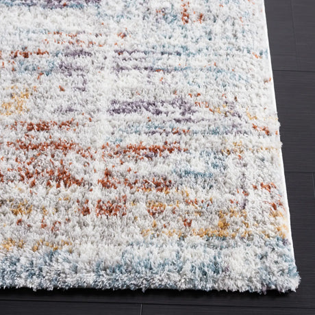 Safavieh Berber Shag 4'-5" x 6'-5" Rug in Blue Rust / Ivory