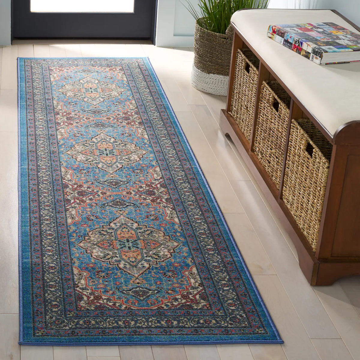 Safavieh Journey 2'-2" x 8'-0" Rug in Blue / Ivory