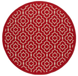 Safavieh Courtyard 7'-10" x 7'-10" Rug in Red / Bone