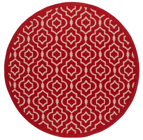 Safavieh Courtyard 7'-10" x 7'-10" Rug in Red / Bone