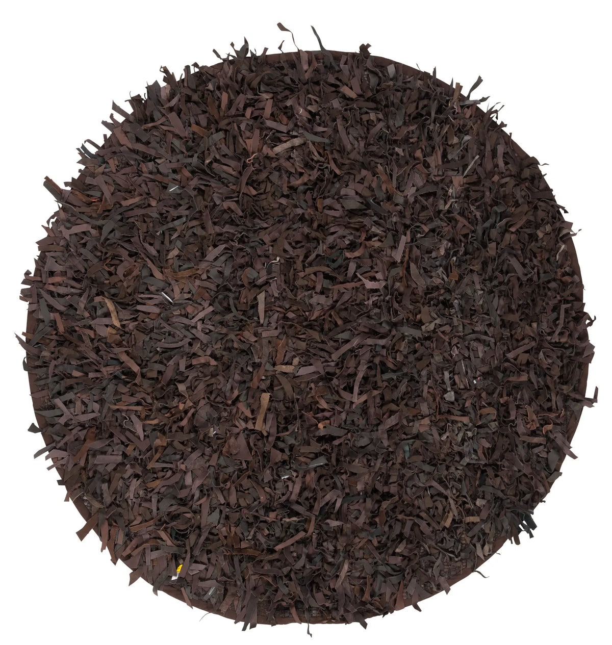 Safavieh Leather Shag 5'-0" x 5'-0" Rug in Dark Brown