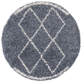 Safavieh Pro Lux Shag 400 6'-7" x 6'-7" Rug in Blue / Creme