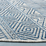 Safavieh Courtyard 5'-3" x 5'-3" Rug in Grey / Navy