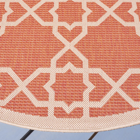 Safavieh Courtyard 5'-3" x 5'-3" Rug in Terracotta / Beige