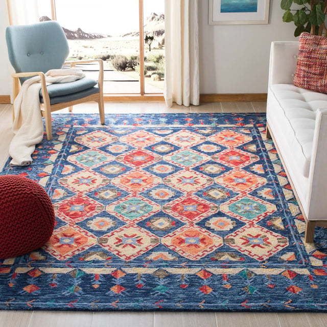 Safavieh Aspen 10'-0" x 14'-0" Rug in Navy / Orange