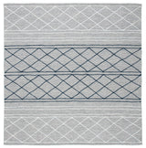 Safavieh Striped Kilim 7'-0" x 7'-0" Rug in Silver / Grey