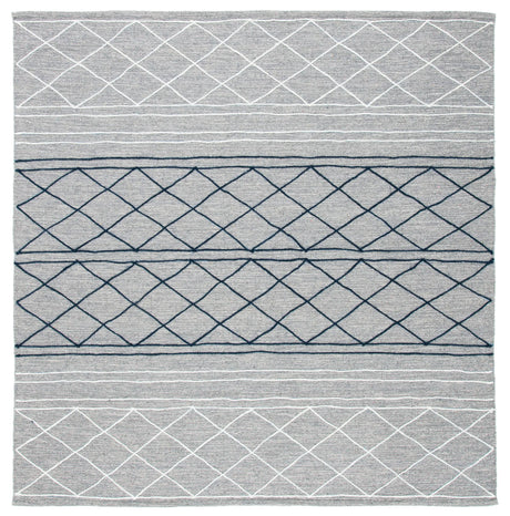 Safavieh Striped Kilim 7'-0" x 7'-0" Rug in Silver / Grey