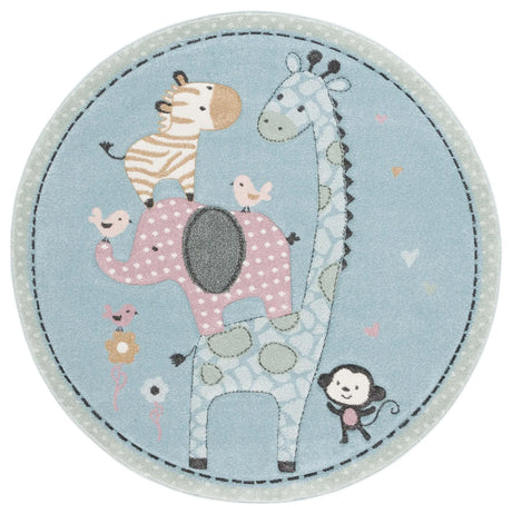 Safavieh Carousel Kids 100 5'-3" x 5'-3" Rug in Blue
