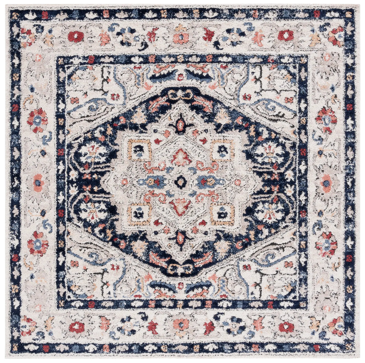 Safavieh Luna 6'-7" x 6'-7" Rug in Beige / Navy