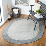 Safavieh Braided 5'-0" x 7'-0" Rug in Grey / Ivory
