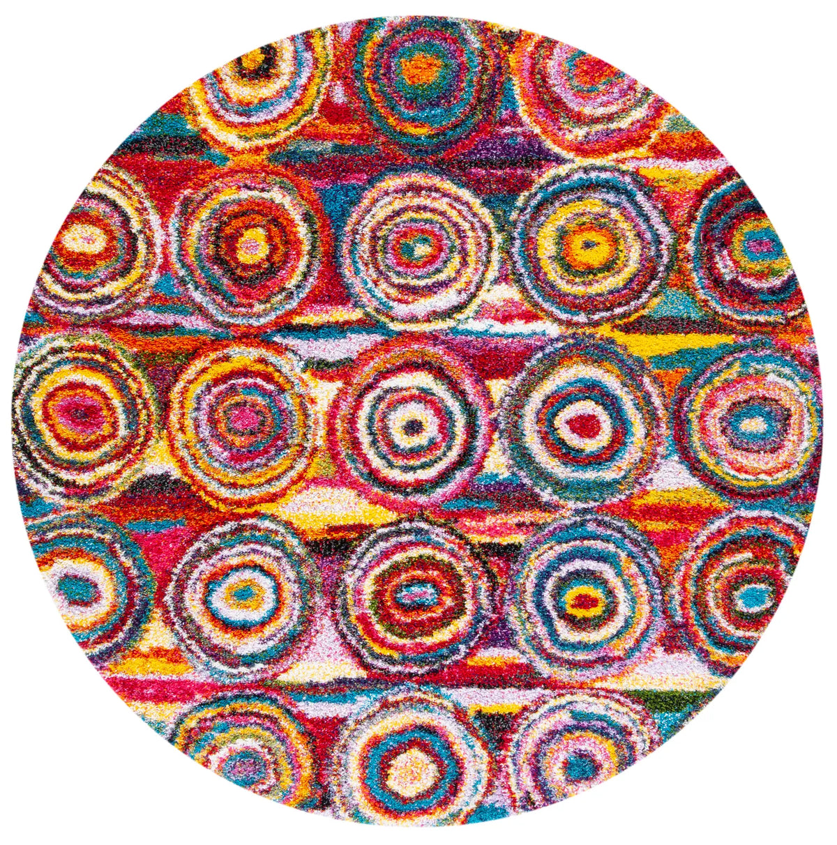 Safavieh Fiesta Shag 6'-7" x 6'-7" Rug in Multi